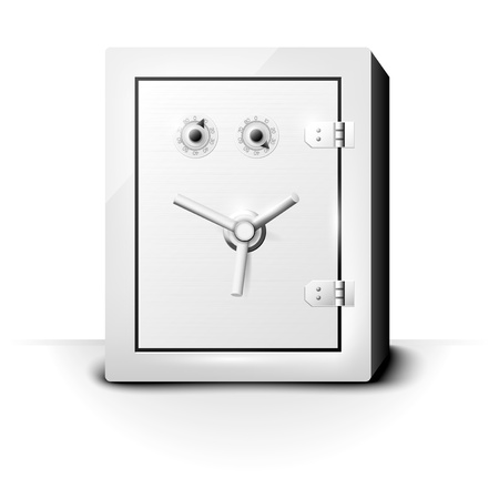 Metal safe with combination locks on white backgroundのイラスト素材