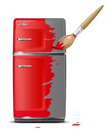Brush coats red icebox  Vector file のイラスト素材