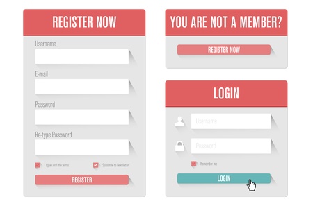 Login form in modern flat UI designのイラスト素材