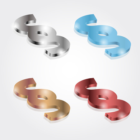 Set of metal paragraphsのイラスト素材