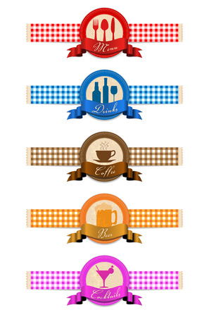 Label set for restaurant menu design - vector illustrationのイラスト素材