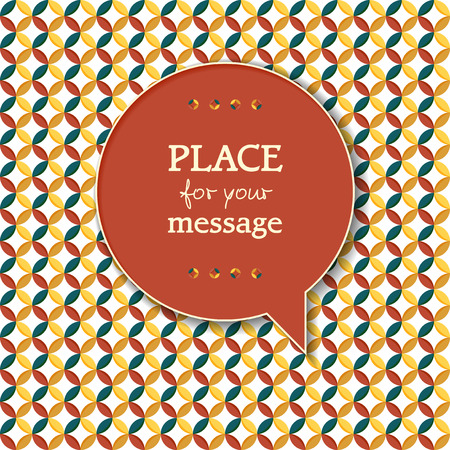 Retro pattern background with speech bubble for your message - vector illustrationのイラスト素材