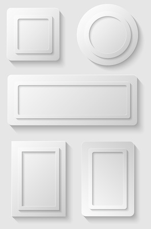 Set of paper banners with transparent shadows - place for your text or icon - vector illustrationのイラスト素材