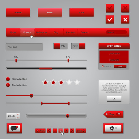 Set of web elements のイラスト素材