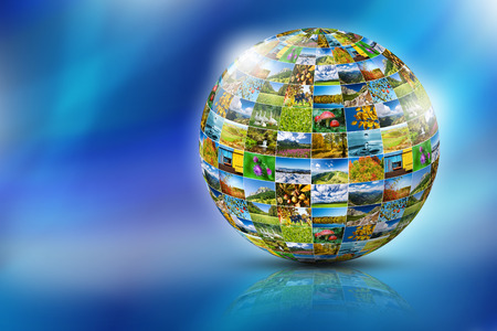 Abstract globe formed by nature photos  All photographs used are mine の写真素材