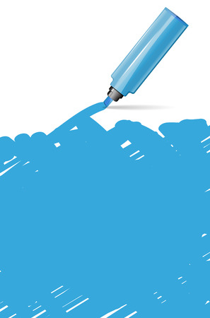Blue background with marker and scribble - place for your text - vector illustrationのイラスト素材