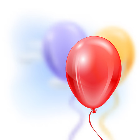 Three inflatable balloons in the air - vector illustrationのイラスト素材
