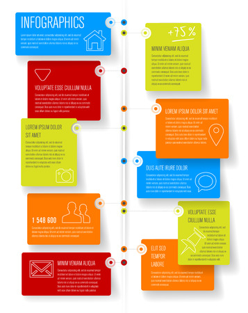 Timeline and frames with shadows - infographic template with place for your text. Vector illustration.のイラスト素材