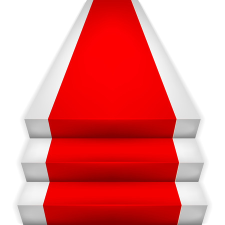 Red carpet on Stairwaysのイラスト素材