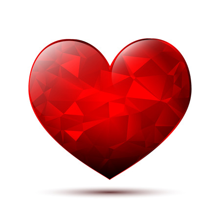 Abstract jewel in the shape of heart isolated on white background. Vector illustration.のイラスト素材