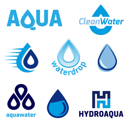 Set of graphic elements with the WATER theme のイラスト素材