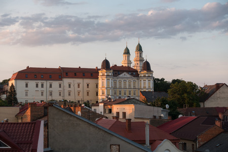 Catholic cathedral at dawn city Uzhhorod Western Ukraine