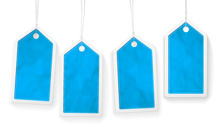 Set of four blue paper price tags with structure and place for your text - vector illustrationのイラスト素材