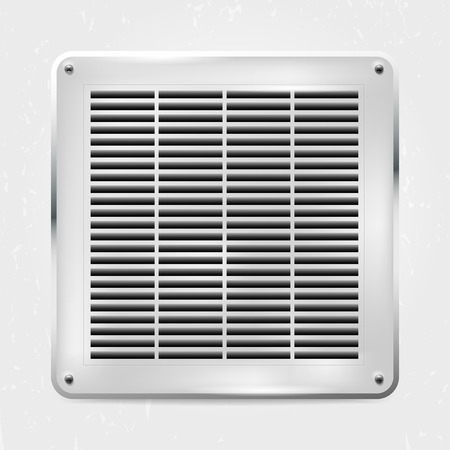 Metal ventilation grille on the wall - illustrationのイラスト素材