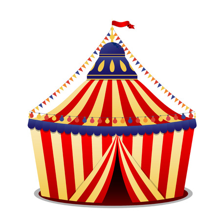 Abstract circus striped tent on white background - vector illustrationのイラスト素材