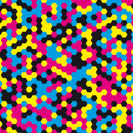Abstract mosaic background from CMYK colors - print concept. Vector illustration.