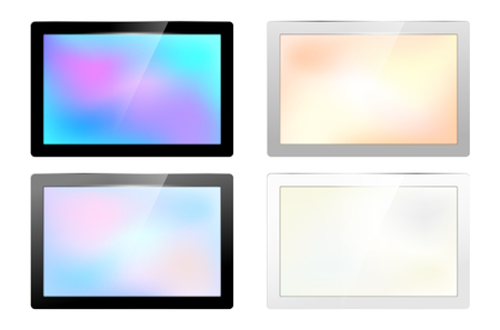 Set of glossy screen frames for your text - isolated on white background. Vector illustration.のイラスト素材