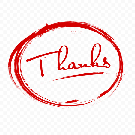 Red grungy frame with THANKS inscription - vector illustrationのイラスト素材