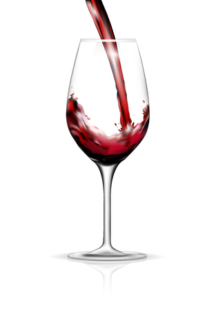 Pouring red wine into glass iconのイラスト素材