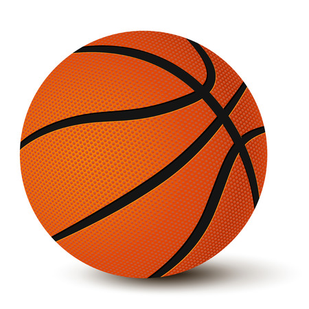 Basketball ball with shadow isolated on white background - vector illustrationのイラスト素材