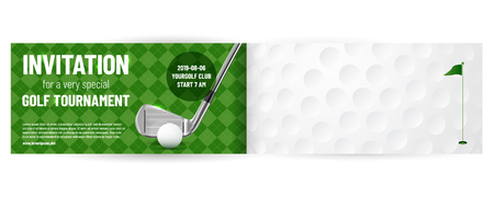 Golf tournament invitation template with sample text in separate layer - vector illustrationのイラスト素材