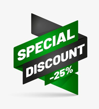 Icon with inscription SPECIAL DISCOUNT -25% and soft shadow - vector illustrationのイラスト素材