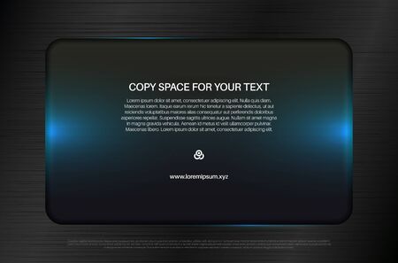 Shiny dark metal frame with place for your text. Vector illustration.のイラスト素材