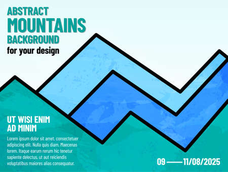 Abstract stylized grungy mountains with copy space for your text - vector illustrationのイラスト素材
