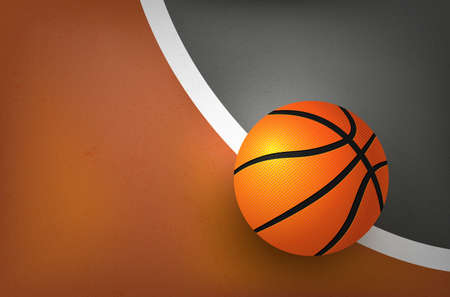 Background with gently grungy texture and basketball ball - place for your text, poster or invitation template. Vector illustration.のイラスト素材