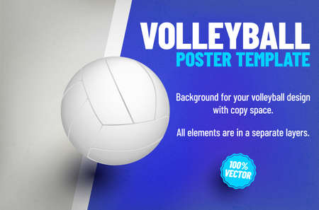 Background with gently grungy texture and volleyball ball - place for your text, poster or invitation template. Vector illustration.のイラスト素材