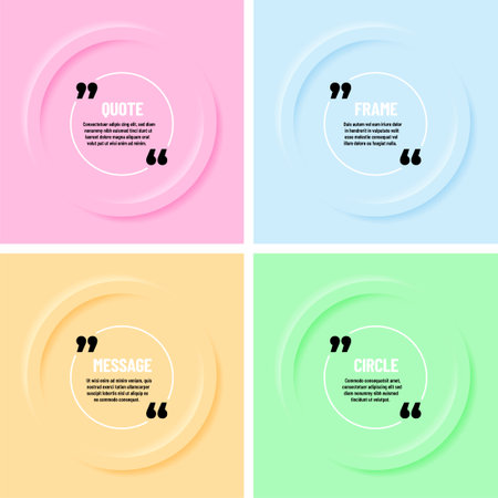Set of four circle frames with copy space for your quotes - vector illustrationのイラスト素材