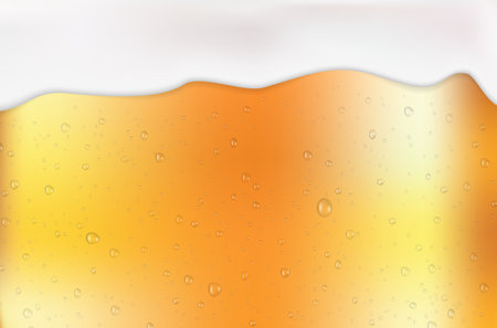Detail of dewy glass with foam and beer - vector illustrationのイラスト素材