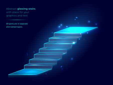 Abstract blue glowing stars with shines and place for your graphics and text - vector illustrationのイラスト素材