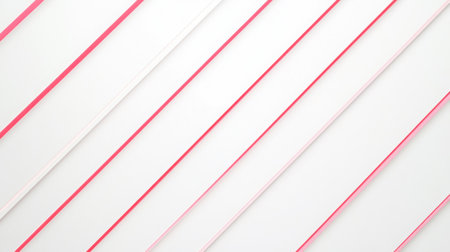 Modern white background with thin pink diagonal stripes, simple and lovely design for light, friendly presentationsの素材