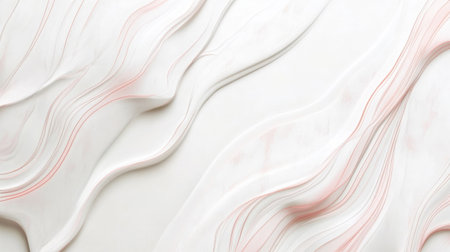 Smooth white background with soft pink wavy lines in the corners, ideal for gentle, charming slide designsの素材