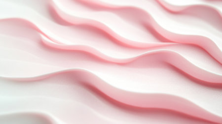 White minimalist background with gentle pink wave stripes, ideal for cute, wellness, and lifestyle presentationsの素材