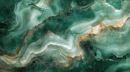 Abstract green marble background with swirling white veins for luxury natural conceptsの素材