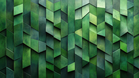 Emerald green geometric pattern background with subtle tessellation for modern looksの素材