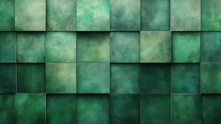 Emerald green geometric pattern background with subtle tessellation for modern looksの素材