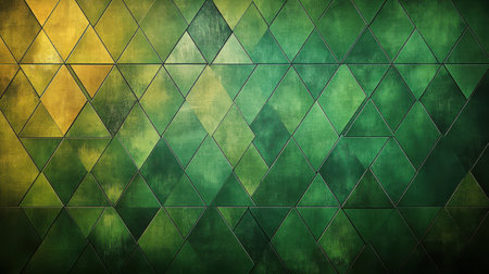 Emerald green geometric pattern background with subtle tessellation for modern looksの素材