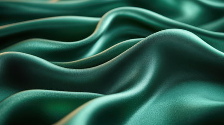 Emerald green velvet background with luxurious fabric texture and light reflectionsの素材