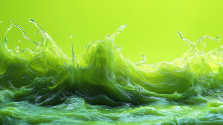 Fluorescent acid green solid color background with intense saturation for eye-catching designsの素材