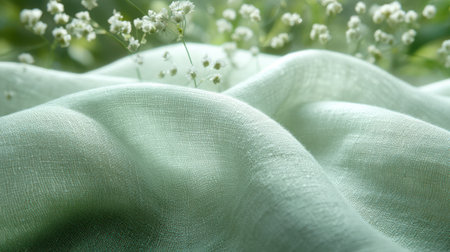 Mint green textured surface with subtle linen weave pattern for fresh, clean aestheticの素材