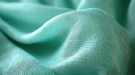 Mint green textured surface with subtle linen weave pattern for fresh, clean aestheticの素材