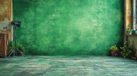 Vibrant lime green solid color backdrop with slight imperfections for organic authenticityの素材