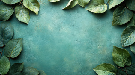 Soft sage green background with barely visible leaf imprints for subtle botanical appealの素材