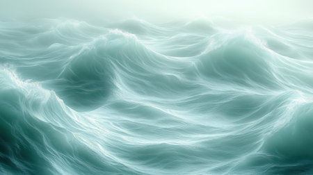 Seafoam green background with gentle wave-like patterns for aquatic or spa conceptsの素材