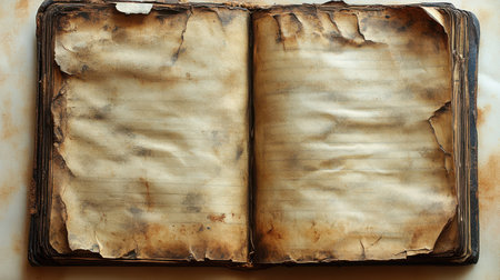 Historical Blank Page - A single sheet from antique ledger or diary with natural discoloration and texture variations.の素材