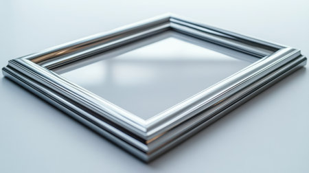 Minimal Thin Frame - An ultra-thin empty picture frame with barely-there borders creating a modern floating effect on white.の素材