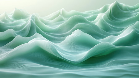 Seafoam green background with gentle wave-like patterns for aquatic or spa conceptsの素材